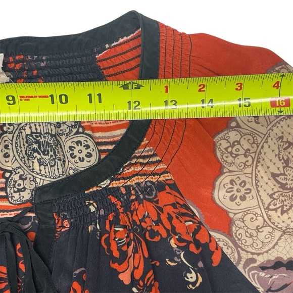 Anthropologie Meadow Rue 100% Silk Boho Blouse Size Small - Picture 7 of 12